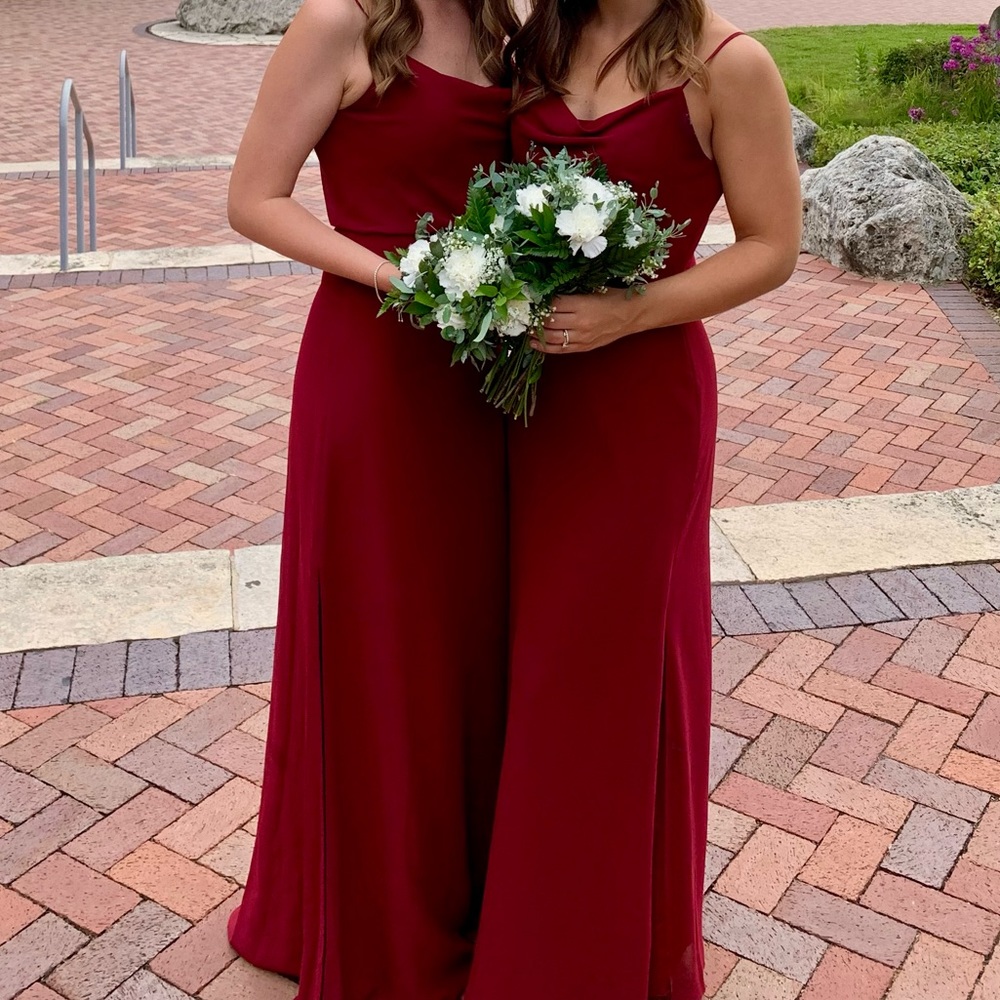 Revelry Skye Chiffon Bridesmaid Dress Marsala